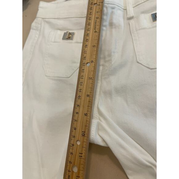 White House Black Market Jeans Womens 0R White Skinny Flare Minimalist Luxury - Picture 8 of 10